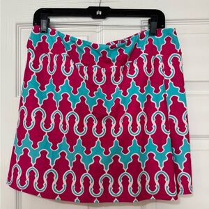 Aryeh Skort Pink White & Turquoise Athletic Pull On Size L Golf Pickleball
